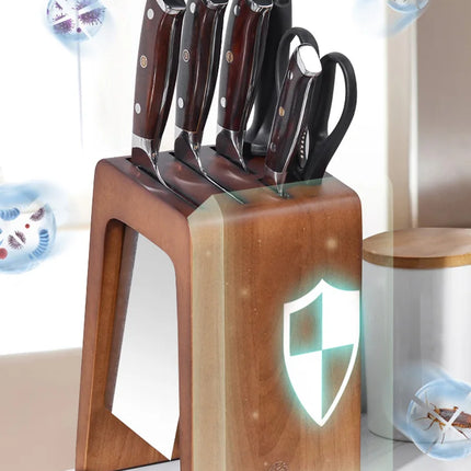 Thick Ebony Wood Kitchen Knife Holder Santoku Cleaver Storage Knife Rack Durable Knife Block Desktop Knife Stand Accessories