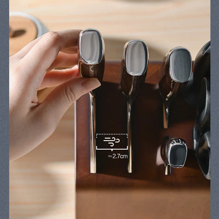 Thick Ebony Wood Kitchen Knife Holder Santoku Cleaver Storage Knife Rack Durable Knife Block Desktop Knife Stand Accessories