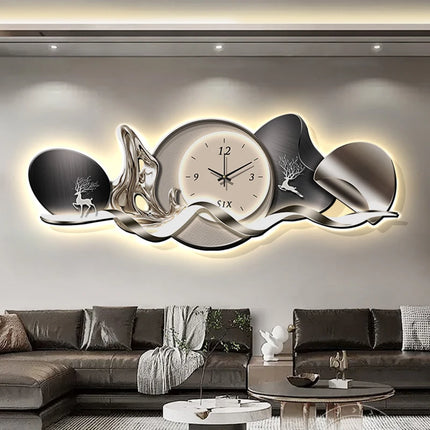 Art Mural Luxury Wall Clocks Interior Aesthetic Silent Minimalist Wall Watch Nordic Restaurant Reloj Pared Home Decoration