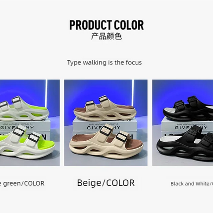 Slippers summer new breathable men's casual outdoor beach shoes classic slippers soft-sole non-slip comfort thick-sole sandals