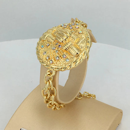 2022 Hot Selling Brazilian Dubai Italian Gold Plated Jewelry Women's Wedding Party Banquet Big Pendant Jewelry Sets FHK13725