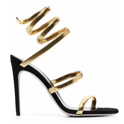 Star style Sexy Narrow band Coiled-strap Women Sandals Fashion Summer Stiletto High heels Gladiator Sandals Party Prom Shoes