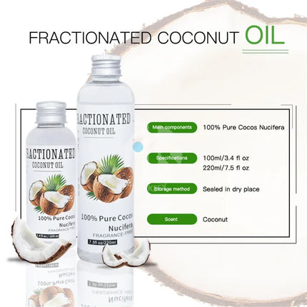 Natural Organic Coconut Oil 100% Organic Castor Oil Moisturizing Deep Relaxation Body Face Massage Essential Oil Skin Care 100ml