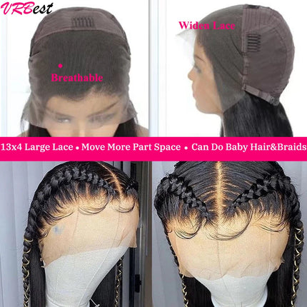 13x4 HD Transparent Straight Lace Frontal Wigs 12A Bob Wig Pre Plucked Glueless Full Lace Front Human Hair Wigs For Black Women