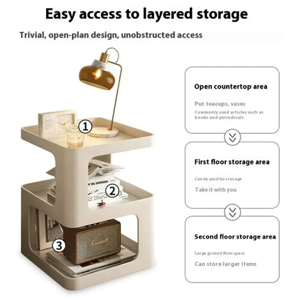 Multi Functional Home Storage Rack Simple and Modern Bedside Table Creative Fashion Detachable Double-layer Storage Platform