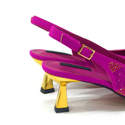 Newest Arrivals Special Design Silver Color African Women Shoes and Bag Set Pointed Toe Pumps for Wedding Party