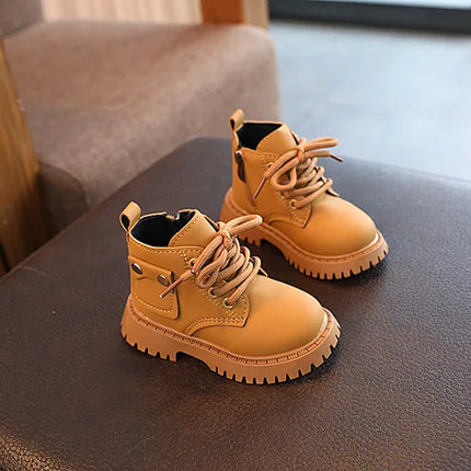 Children's Fashion Front Lace Up Soft Sole Anti Slip Warm Snow Boots Girls' Plush Casual Cotton Shoes