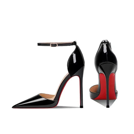 Bla Patent Leather Hollow out Strap High Heels Sandals Women's Pointed Toe Thin Heel Sexy 2025 New Spring Autumn