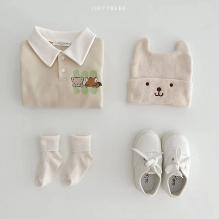 New Arrival Baby Boys Long Sleeve Cartoon Romper Turn-Down Collar  Infant Kids Jumpsuits Toddler Bodysuits Pure Cotton 0-3Y