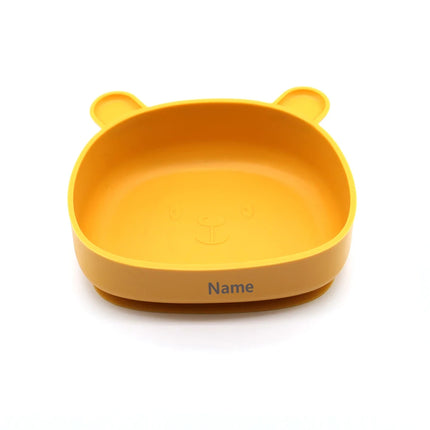 Kids' Meal Bowl Personalized Name Printing Fade-Resistant Silicone Suction Cup Feeding Bowl Gift for Boys and Girls
