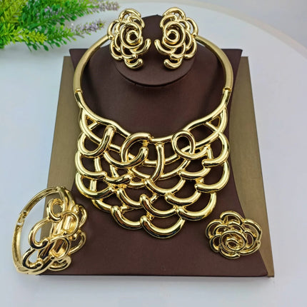 EMMA Jewellery Luxury Necklace Jewelry Sets For Women Dubai Gold Color African Arabic Wedding Bridal Collection Sets