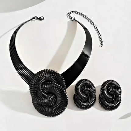 Trendy Exaggeration Bohemian Ocean Wind Party Geometric Sea Snail Symbol Necklace Earrings Bracelet Ring Set Jewelry Accessories