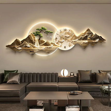 Living Room Wall Clocks Art Mural Luxury Large Aesthetic Modern Wall Watch Creative Large Silent Reloj De Pared Home Decoration