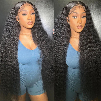 Transparent 13x4 13x6 HD Water Wave Lace Front Wigs Curly Human Hair Wigs Deep Wave Lace Frontal Wigs For Women Pre Plucked