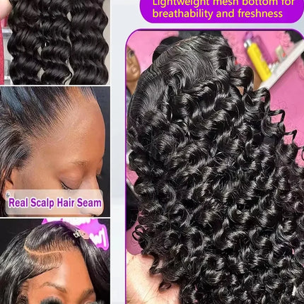 30 Inch Loose Deep Wave 13x4 HD Lace Frontal Human Hair Wig Brazilian Remy Curly Wigs Human Hair Lace Front Wig Pre Plucked