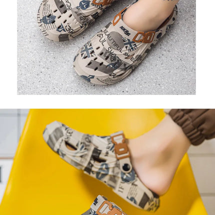 New Men Clogs Luxury Design Summer Shoes Sandals Daily Walking Beach Indoor Footwear Size 39-46 Comfortable Men Shoes Slippers