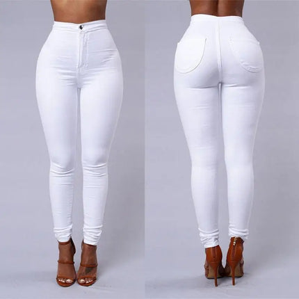 Hot Women Pencil Stretch Slim Denim Skinny Jeans Pants High Waist Jeans Trousers