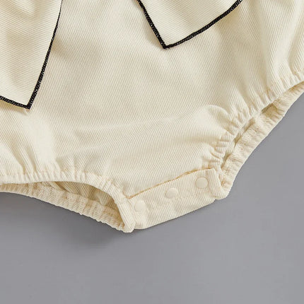 Baby Clothing  Girls Cute 3D Bow Rompers Toddler Infant Solid Long Sleeve Jumpsuits Newborn Autumn Clothes