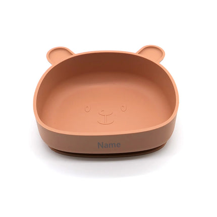 Kids' Meal Bowl Personalized Name Printing Fade-Resistant Silicone Suction Cup Feeding Bowl Gift for Boys and Girls