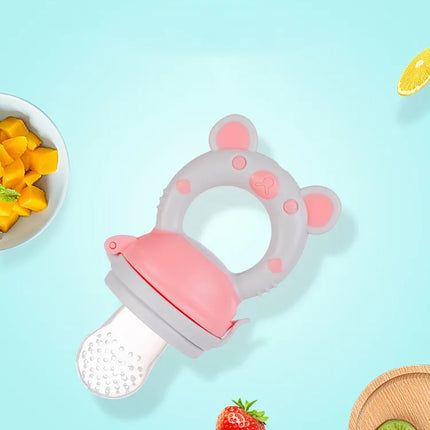 Baby Food Feeding Spoon Juice Extractor Pacifier cup Molars Baby feeding bottle Silicone Gum Fruit Vegetable Bite Eat Auxiliary