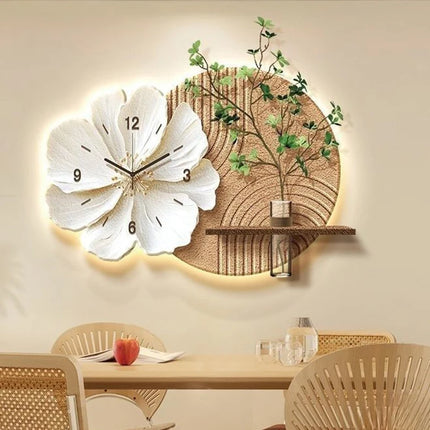 Creative Wall Clock Modern Living Room Wal Ladhesive Watch Nordic Interior LED Luminous Clocks Bedroom Large Clock Noiseless