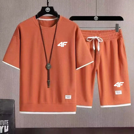 Summer fashion printed sportswear high quality men's comfortable shorts shorts 2-piece set of fitness jogging casual clothing