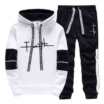 New Mens Tracksuit Casual Printed Sweatshirts Single Piece Hoodie Pants Outdoors Fitness Sports Jogging Mens Clothing Sportswear