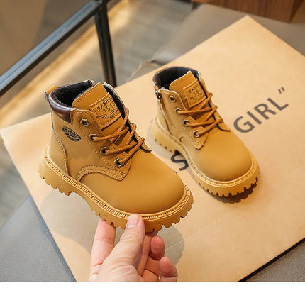 Children Ankle Boots 2025 Autumn Fashion Toddler Pu Leather Kids Short Boots Comfortable  Non Slip Outdoor Boys Girls Boots