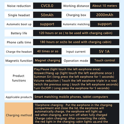 Écouteurs sans fil M10, casque d'écoute de haute qualité, son parfait, écouteurs de sport, jeu, musique, casque BT avec batterie externe