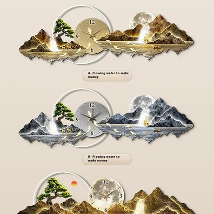 Large Illuminated Wall Clock Silent Nordic European Luxury Art Wall Clock Design Modern Orologi Da Parete Home Decoration