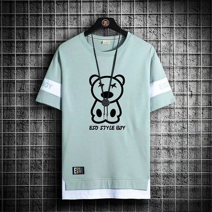 Summer Casual Graphics T Shirts For Men Japan Fashion Streetwear Print T Shirt  Harajuku Short Sleeve Tops Tees Men Clothing
