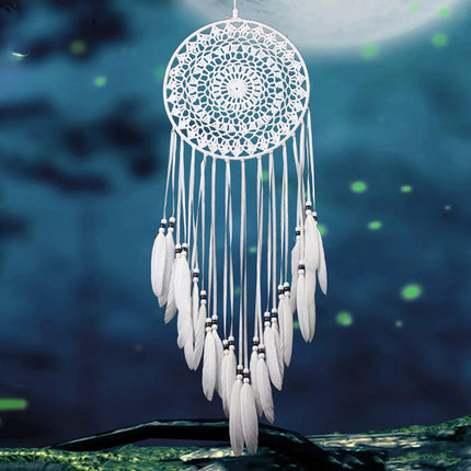 Handmade Dream Catcher – Boho Feather Pendant Wall Decor for Bedroom, Kids’ Room & Car