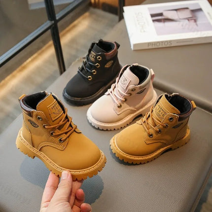 Children Ankle Boots 2025 Autumn Fashion Toddler Pu Leather Kids Short Boots Comfortable  Non Slip Outdoor Boys Girls Boots