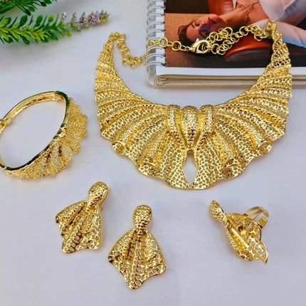 EMMA Jewellery Luxury Necklace Jewelry Sets For Women Dubai Gold Color African Arabic Wedding Bridal Collection Sets