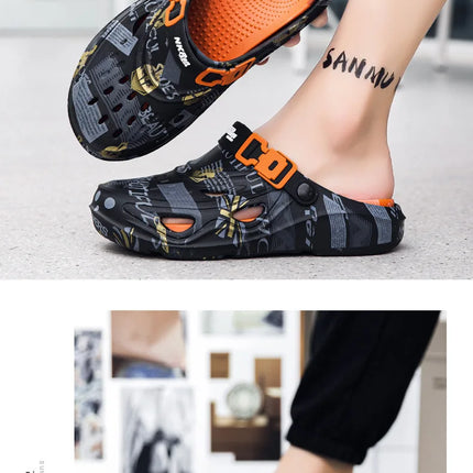 New Men Clogs Luxury Design Summer Shoes Sandals Daily Walking Beach Indoor Footwear Size 39-46 Comfortable Men Shoes Slippers