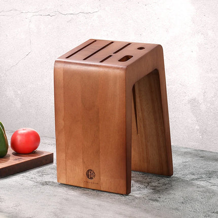 Thick Ebony Wood Kitchen Knife Holder Santoku Cleaver Storage Knife Rack Durable Knife Block Desktop Knife Stand Accessories
