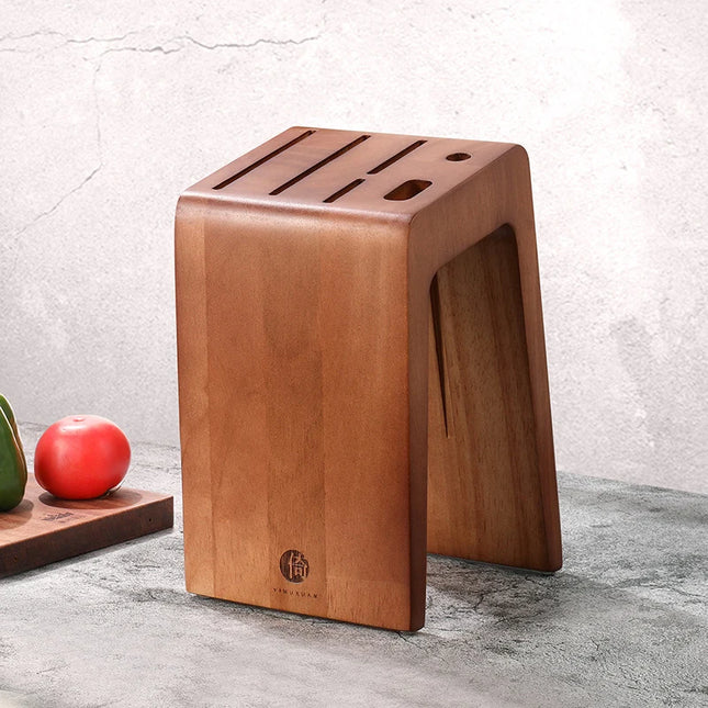 Thick Ebony Wood Kitchen Knife Holder Santoku Cleaver Storage Knife Rack Durable Knife Block Desktop Knife Stand Accessories