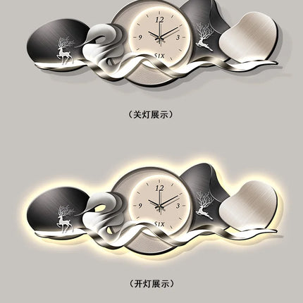 Art Mural Luxury Wall Clocks Interior Aesthetic Silent Minimalist Wall Watch Nordic Restaurant Reloj Pared Home Decoration