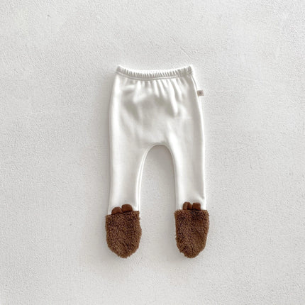 Baby Hooded Romper Bear Ears Cute Plush Baby Clothes Winter 0-2 Years Old Korean version Baby Clothes Baby Romper