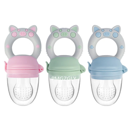 Baby Food Feeding Spoon Juice Extractor Pacifier cup Molars Baby feeding bottle Silicone Gum Fruit Vegetable Bite Eat Auxiliary