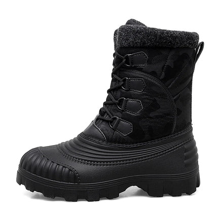 Winter Mid-calf Duck Boots for Men Warm Outdoor Snow Boots Waterproof Hunting Boots Working Boots Mens Camouflage Outdoor Shoes