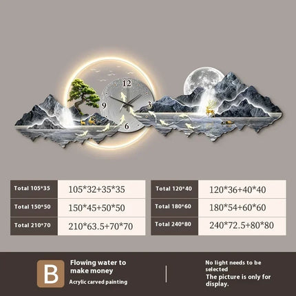 Large Illuminated Wall Clock Silent Nordic European Luxury Art Wall Clock Design Modern Orologi Da Parete Home Decoration