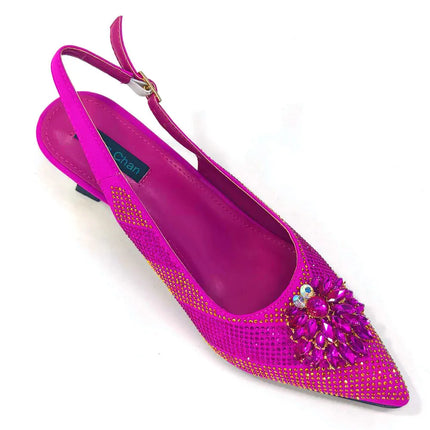 Newest Arrivals Special Design Silver Color African Women Shoes and Bag Set Pointed Toe Pumps for Wedding Party