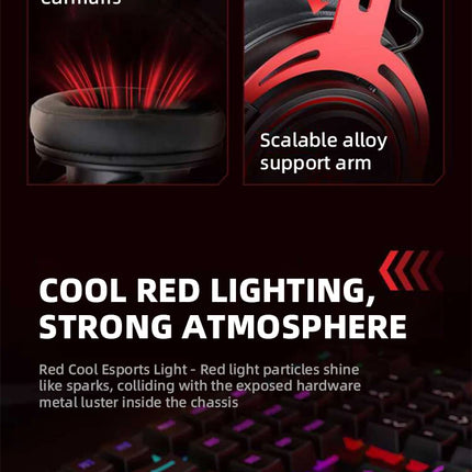 Aigo A700 Gaming Wired Headphone W/ HD Mic Scalable Virtual 7.1 Channel Sound Recognition 50mm Dynamic Headset for Esports FPS