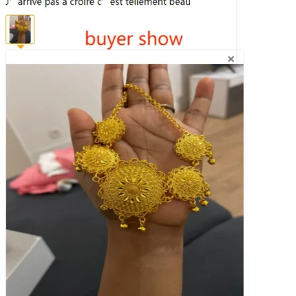 France Ethiopian Gold Color Jewelry Set For Women Dubai Necklace Bracelet Earrings Ring Set African Wedding Choker Wholesale