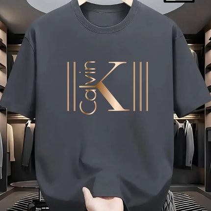 Men's Breathable Sporty Pattern Printed T-shirt Casual and Fashionable Short-sleeved Cotton T-shirt Summer Brand Streetwear Top