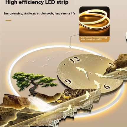 Large Illuminated Wall Clock Silent Nordic European Luxury Art Wall Clock Design Modern Orologi Da Parete Home Decoration