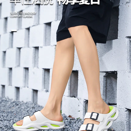 Slippers summer new breathable men's casual outdoor beach shoes classic slippers soft-sole non-slip comfort thick-sole sandals