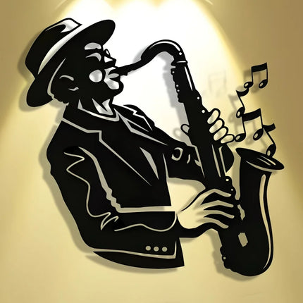 Elegant Saxophone Metal Wall Art - Minimalist Christmas Design, Perfect for Home & Office Decor, Living Room, Bedroom Decor