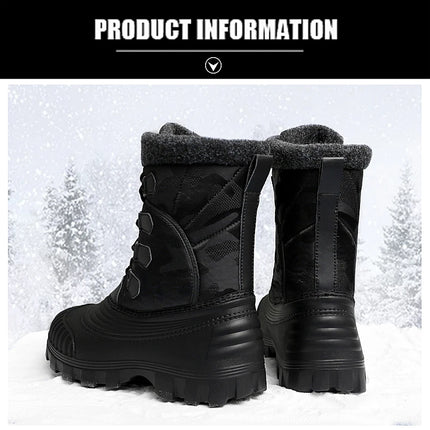 Winter Mid-calf Duck Boots for Men Warm Outdoor Snow Boots Waterproof Hunting Boots Working Boots Mens Camouflage Outdoor Shoes